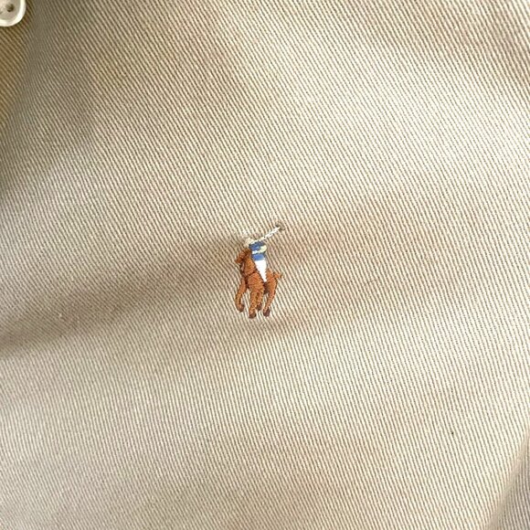 Ralph Lauren Girls Shirt Dress Cotton Khaki Size 8 Button Front - Picture 4 of 7